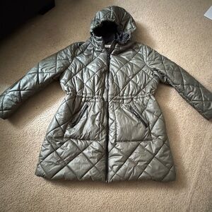 Women's Quilted Hooded Jacket - Gray
